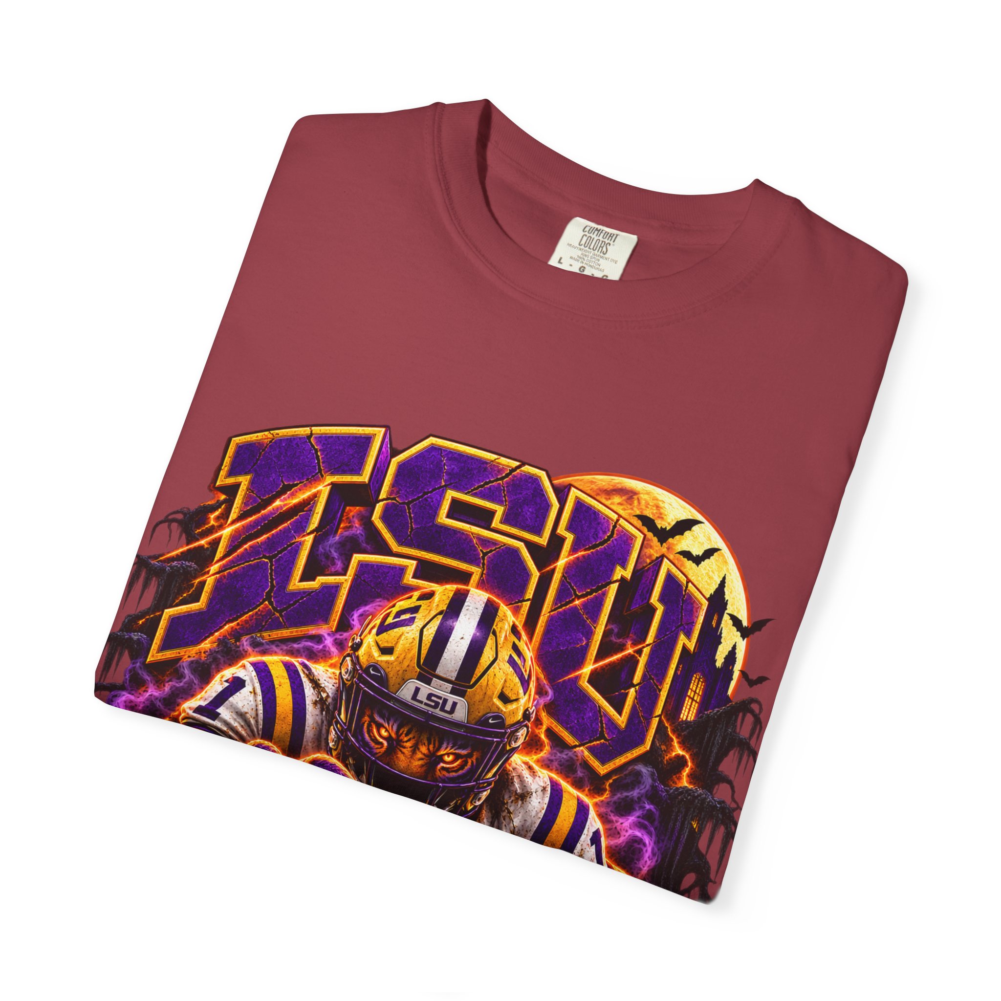 LSU Halloween Football T-Shirt — Spooky Tiger Tigers Spirit Tee - Image 52