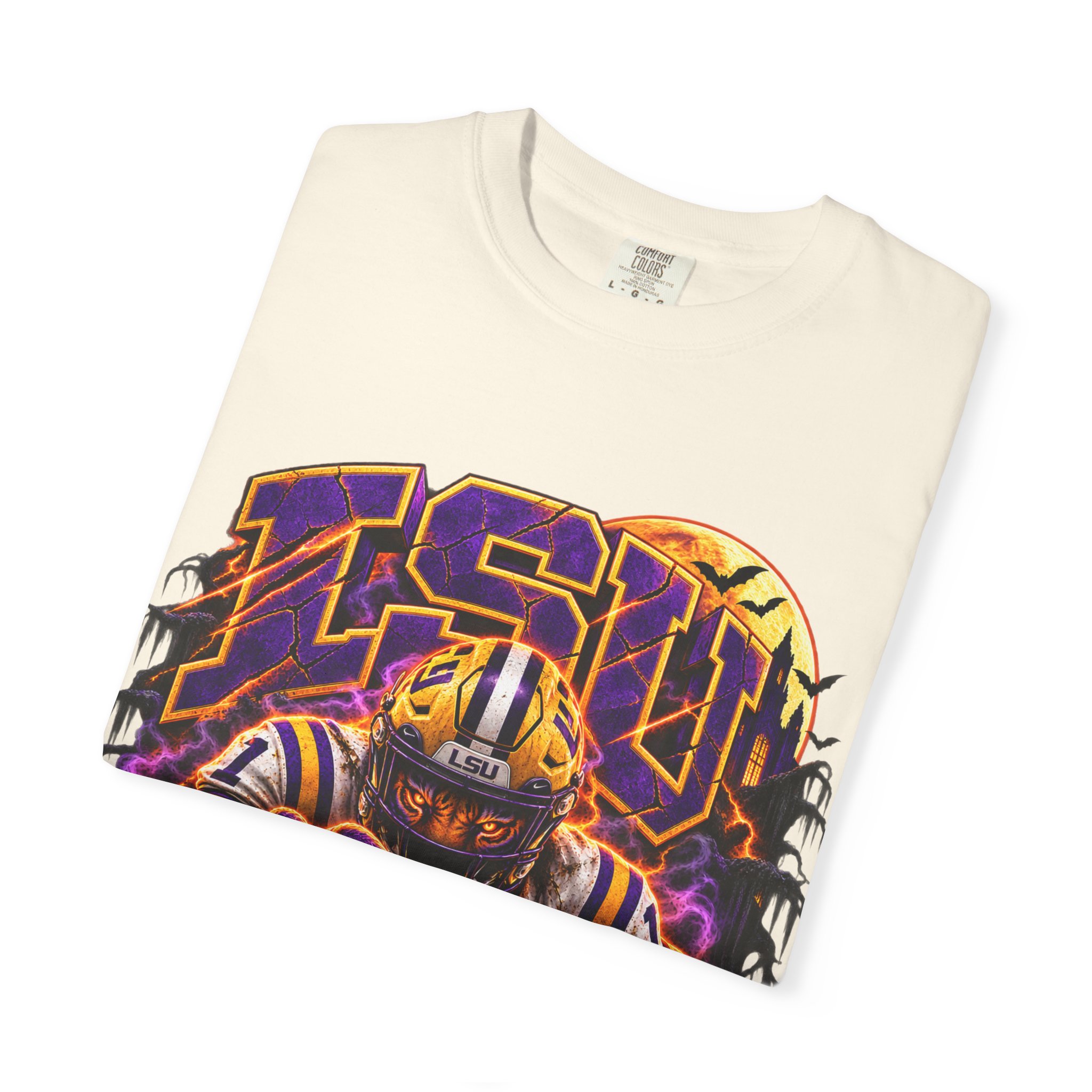 LSU Halloween Football T-Shirt — Spooky Tiger Tigers Spirit Tee - Image 24