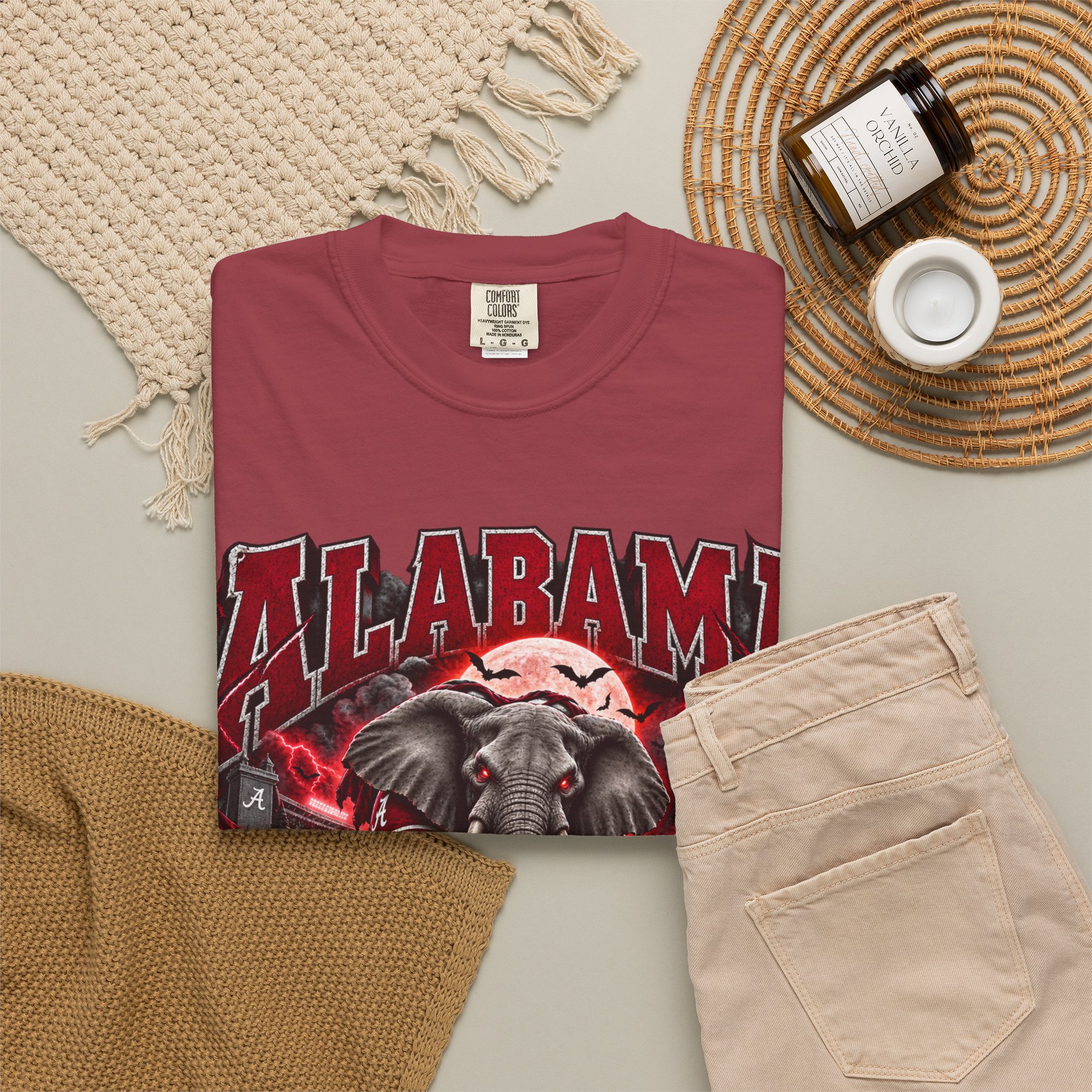 Alabama Football Halloween T-Shirt — Crimson Elephant Graphic Tee - Image 46