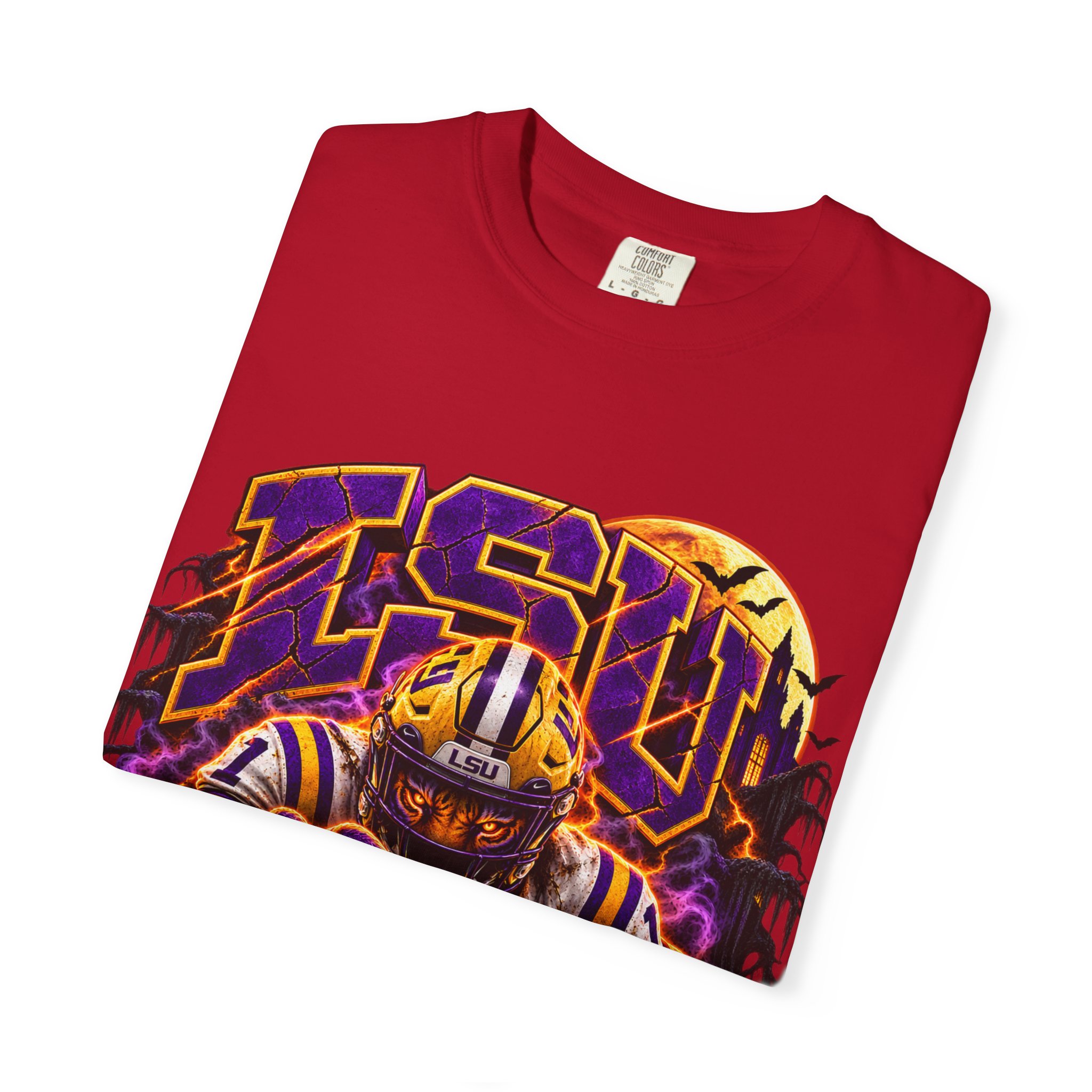 LSU Halloween Football T-Shirt — Spooky Tiger Tigers Spirit Tee - Image 59