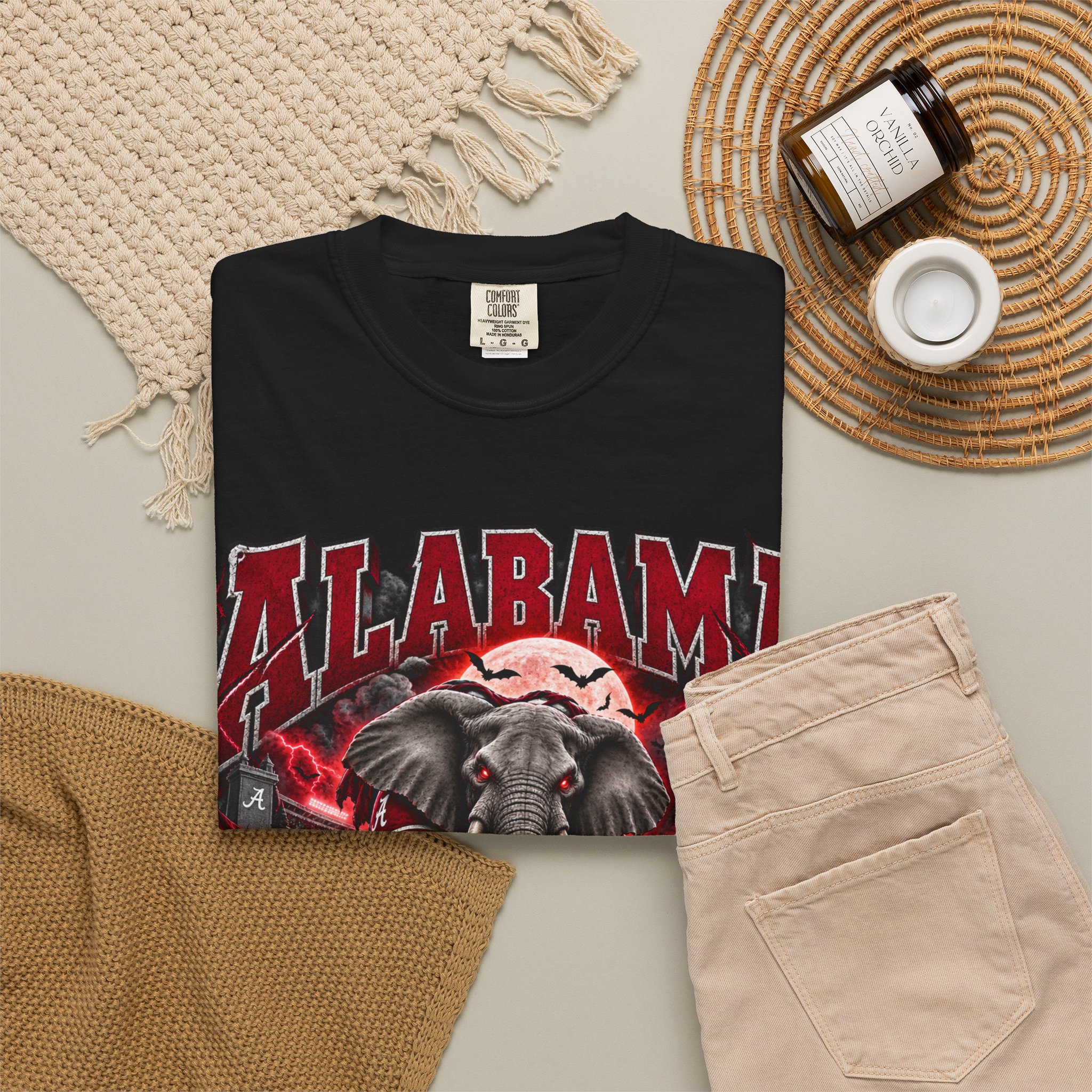 Alabama Football Halloween T-Shirt — Crimson Elephant Graphic Tee - Image 4
