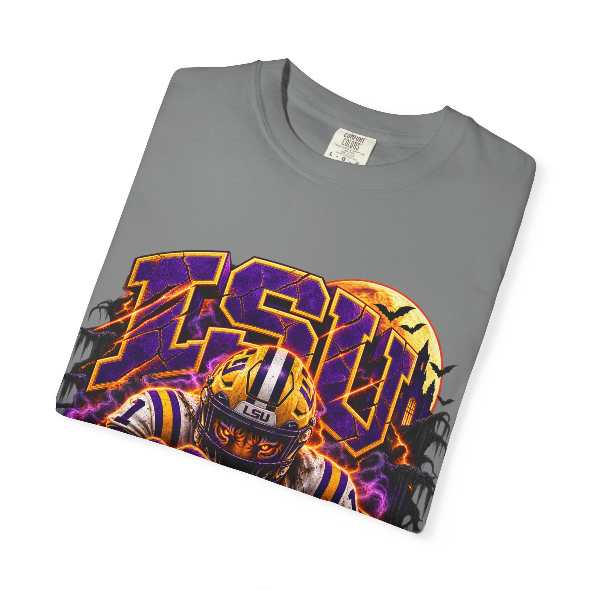 LSU Halloween Football T-Shirt — Spooky Tiger Tigers Spirit Tee - Image 38