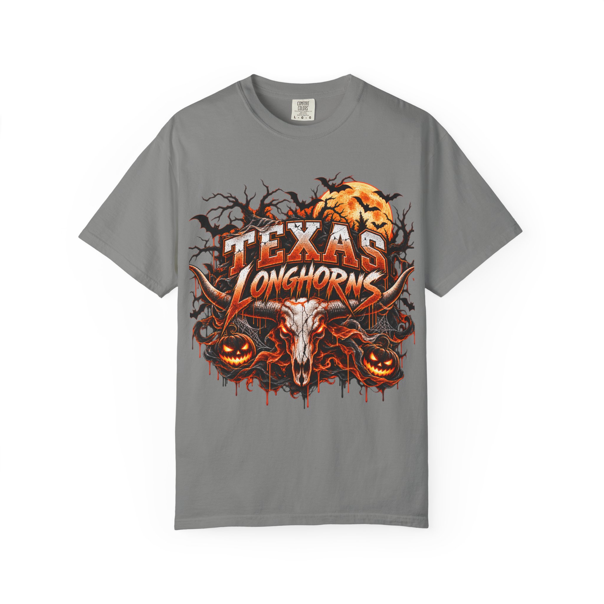 Texas Longhorns Halloween T-Shirt — Skull & Pumpkins Graphic Tee - Image 49