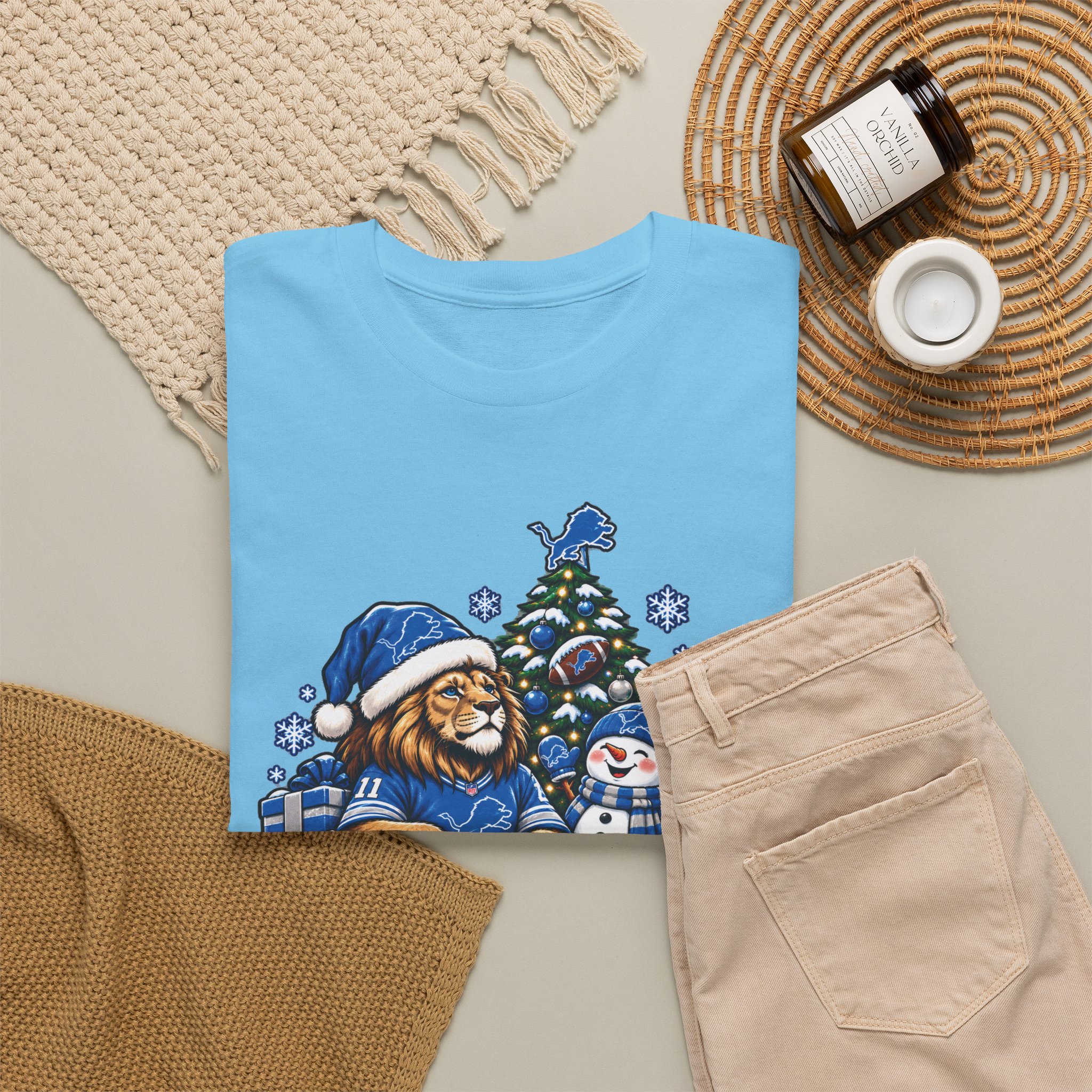Detroit Lions Christmas Snowman T-Shirt - Image 20