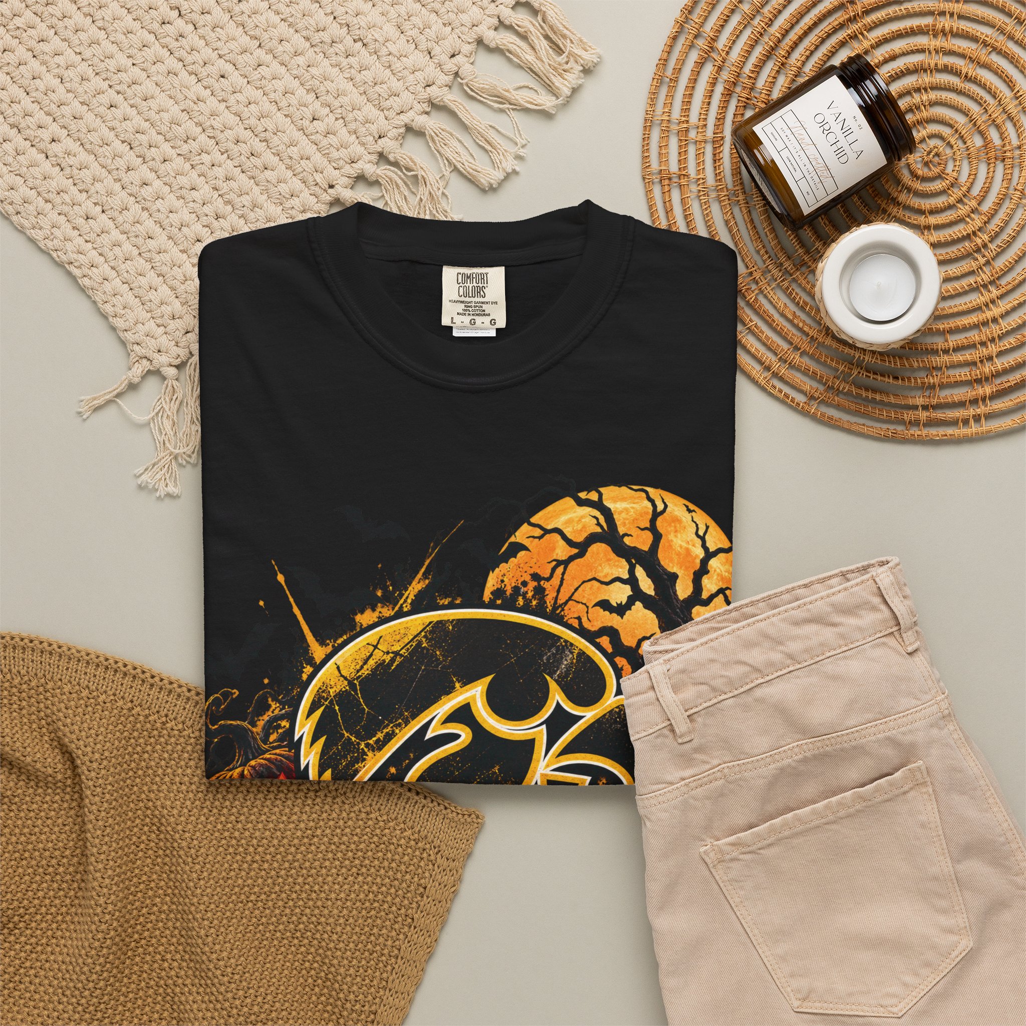 Iowa Hawkeyes Halloween Football T-Shirt - Image 4