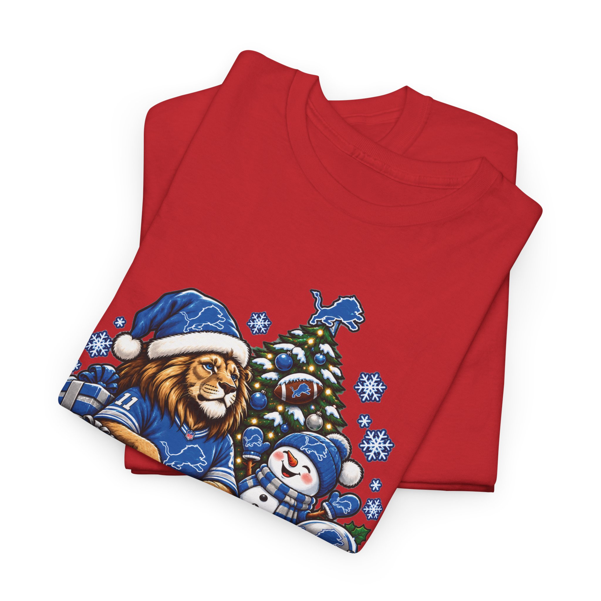 Detroit Lions Christmas Snowman T-Shirt - Image 23