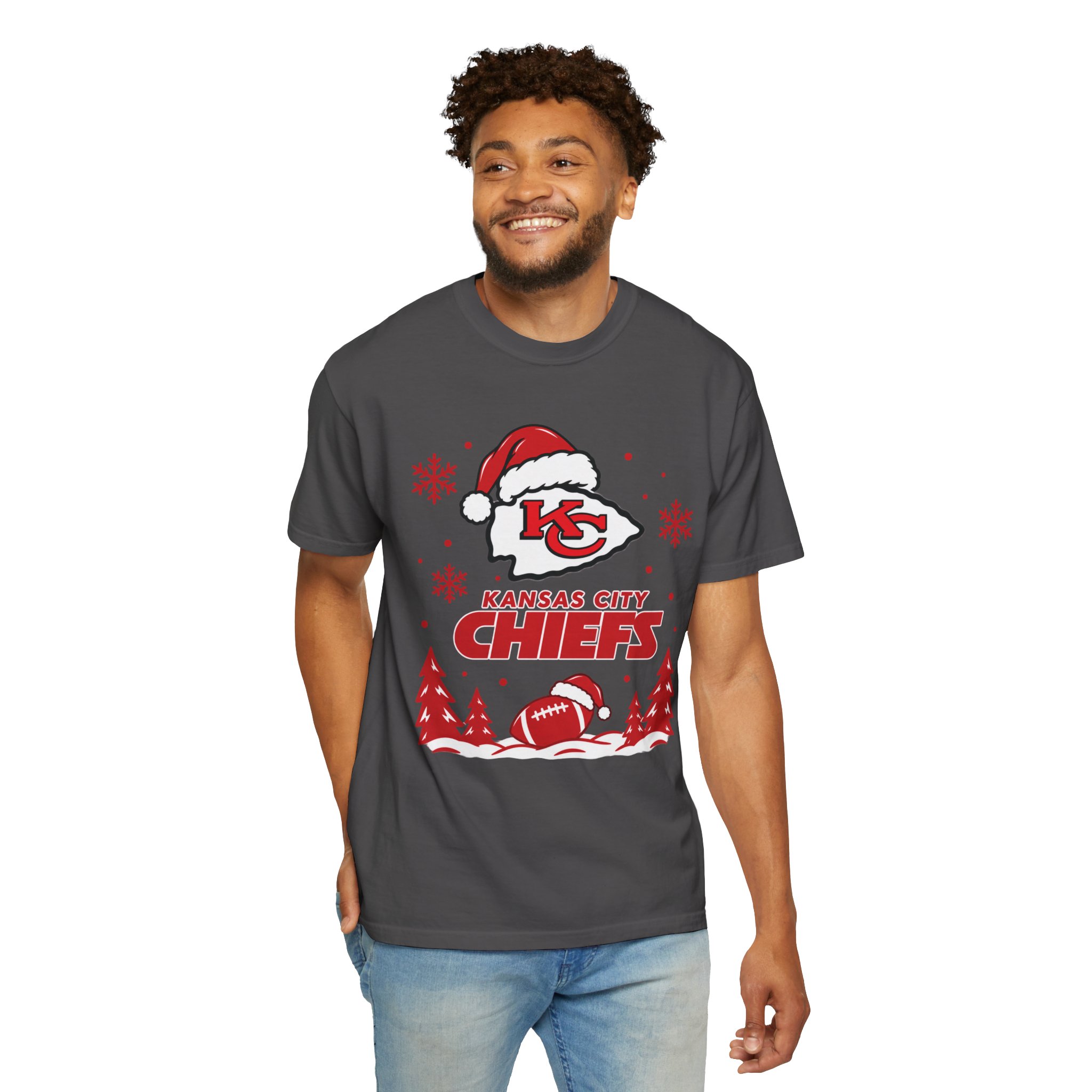 Kansas City Chiefs Christmas Football T-Shirt - Image 25