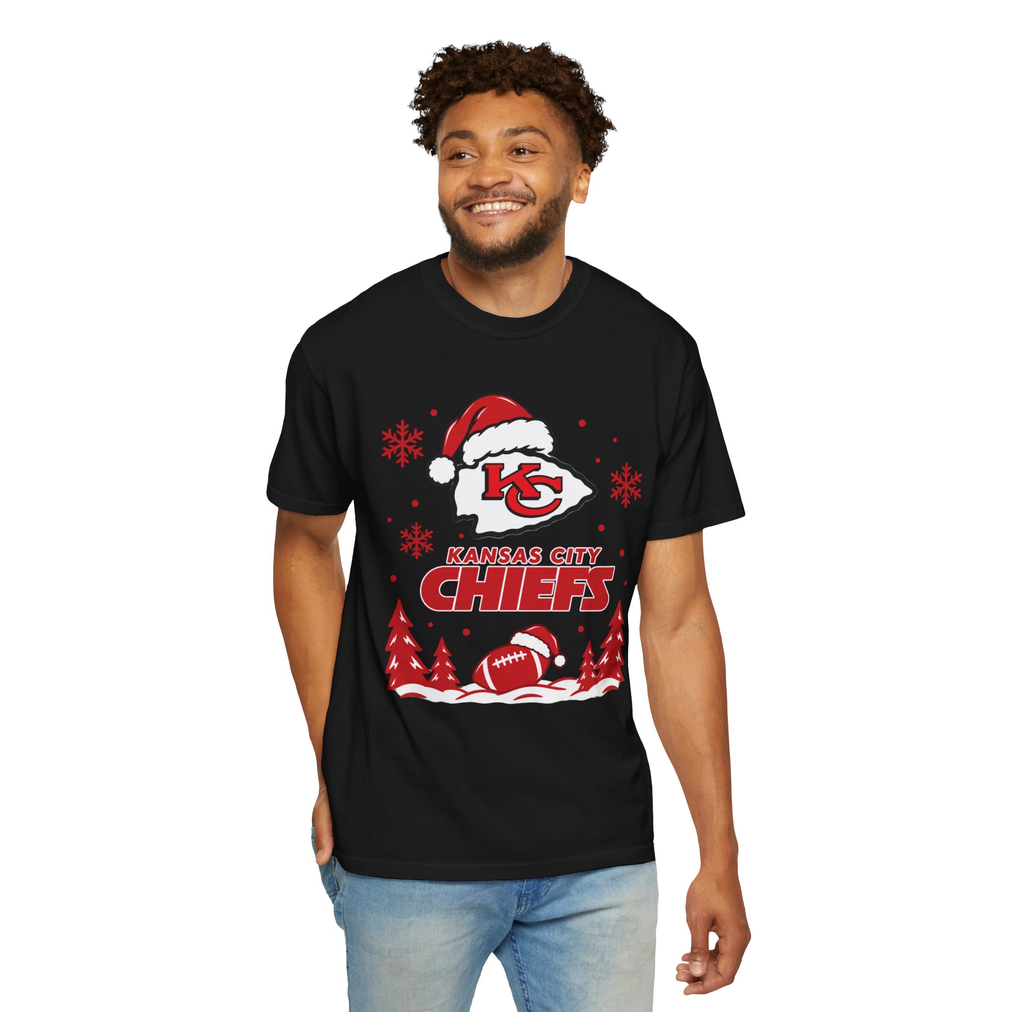 Kansas City Chiefs Christmas Football T-Shirt - Image 5