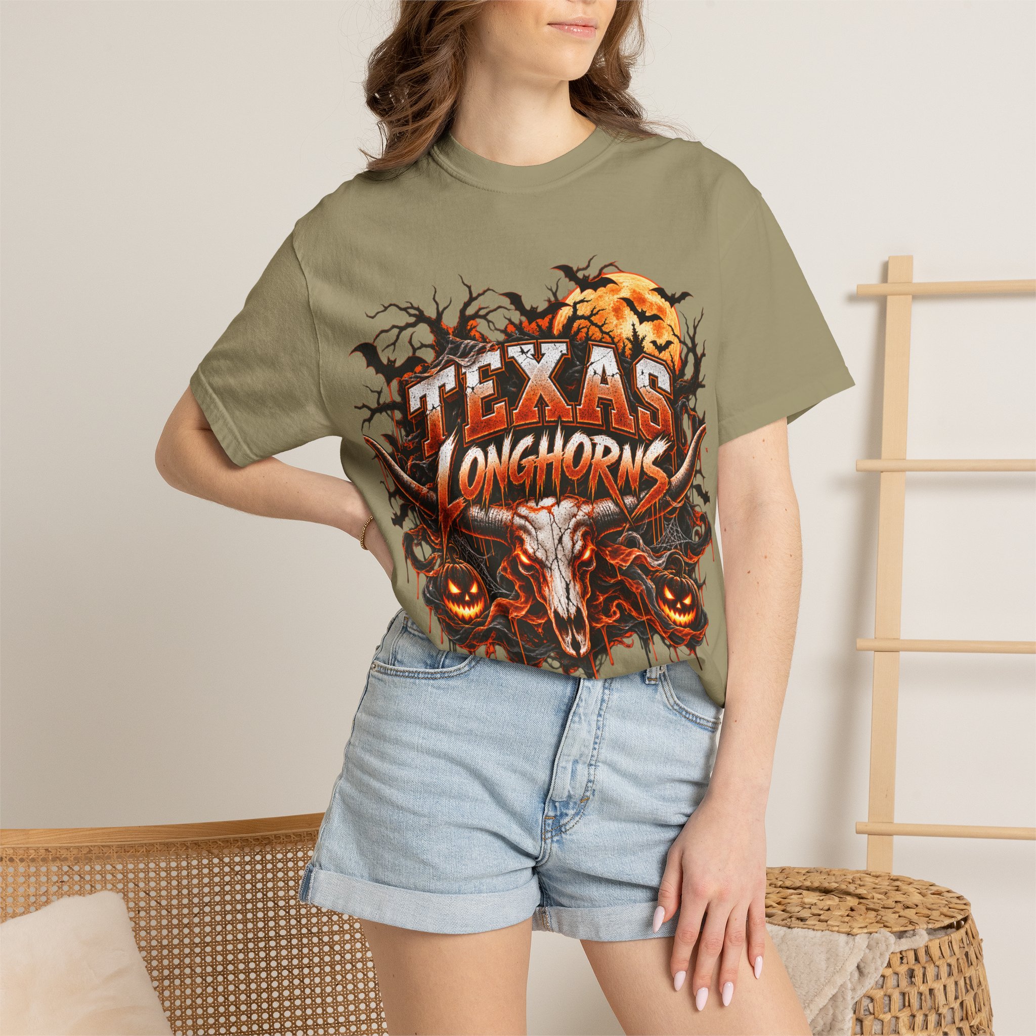 Texas Longhorns Halloween T-Shirt — Skull & Pumpkins Graphic Tee - Image 29