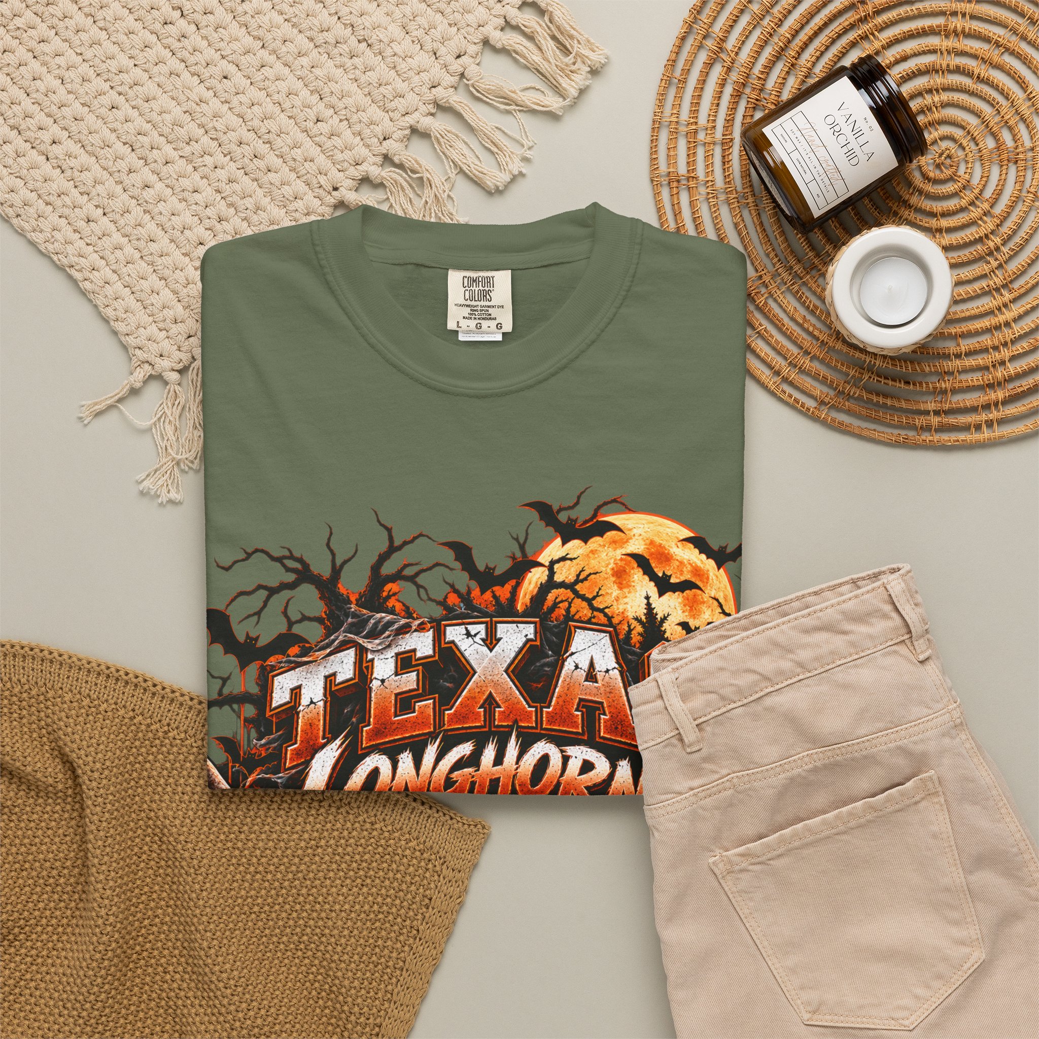 Texas Longhorns Halloween T-Shirt — Skull & Pumpkins Graphic Tee - Image 46