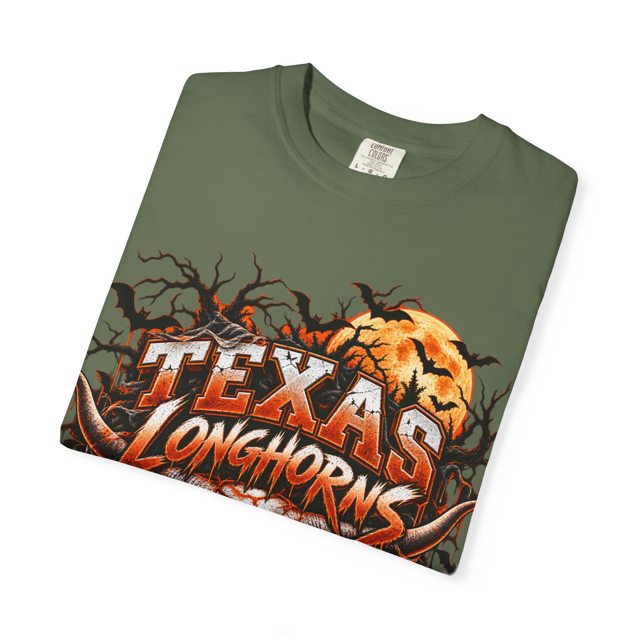 Texas Longhorns Halloween T-Shirt — Skull & Pumpkins Graphic Tee - Image 45