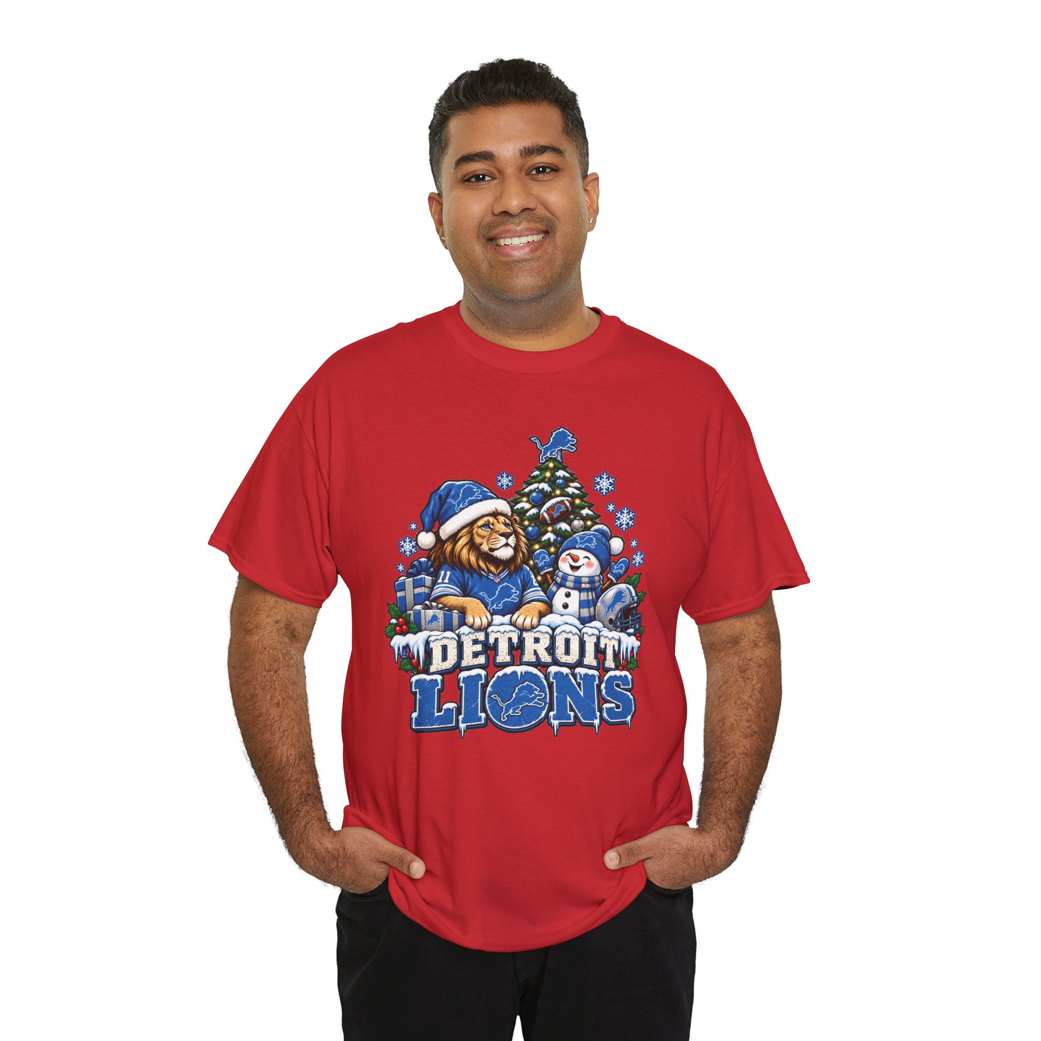 Detroit Lions Christmas Snowman T-Shirt - Image 25