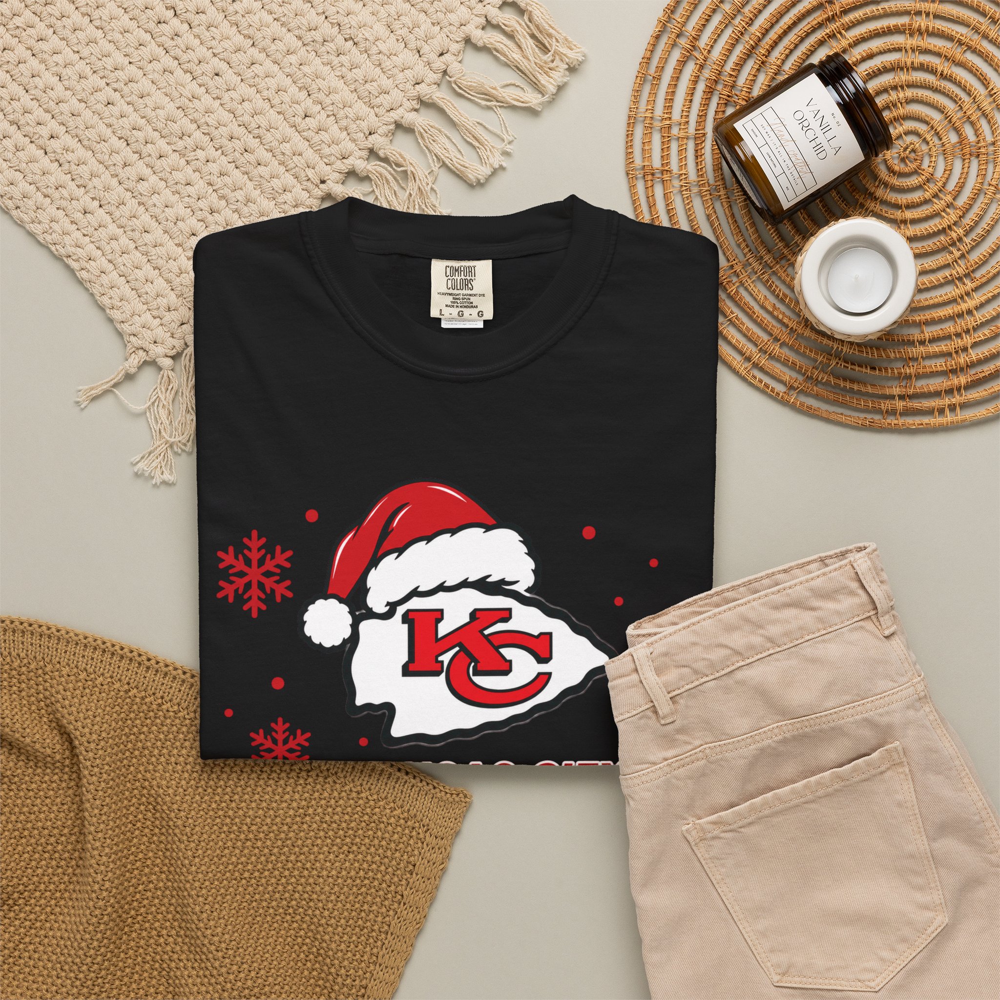 Kansas City Chiefs Christmas Football T-Shirt - Image 4