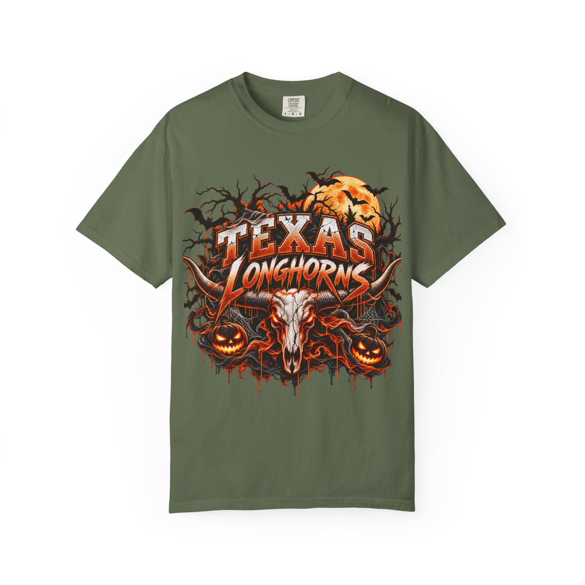 Texas Longhorns Halloween T-Shirt — Skull & Pumpkins Graphic Tee - Image 43