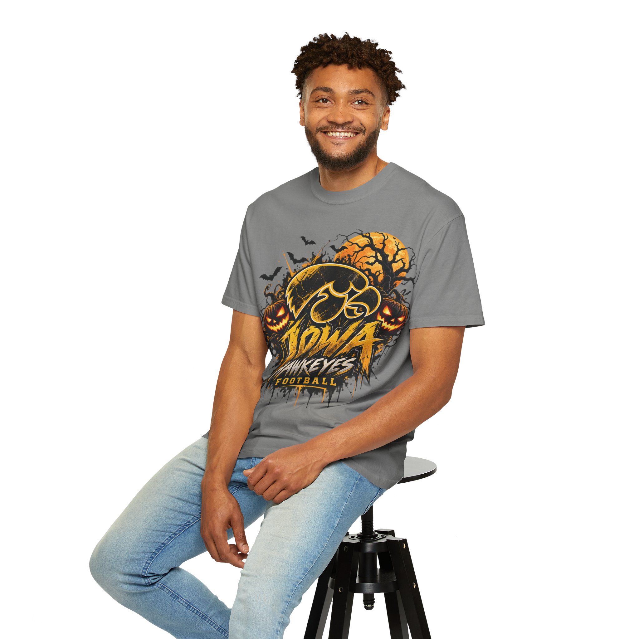 Iowa Hawkeyes Halloween Football T-Shirt - Image 42
