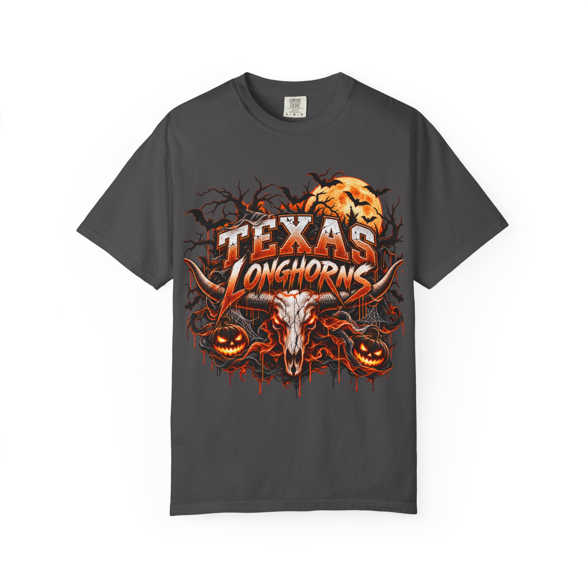 Texas Longhorns Halloween T-Shirt — Skull & Pumpkins Graphic Tee - Image 55