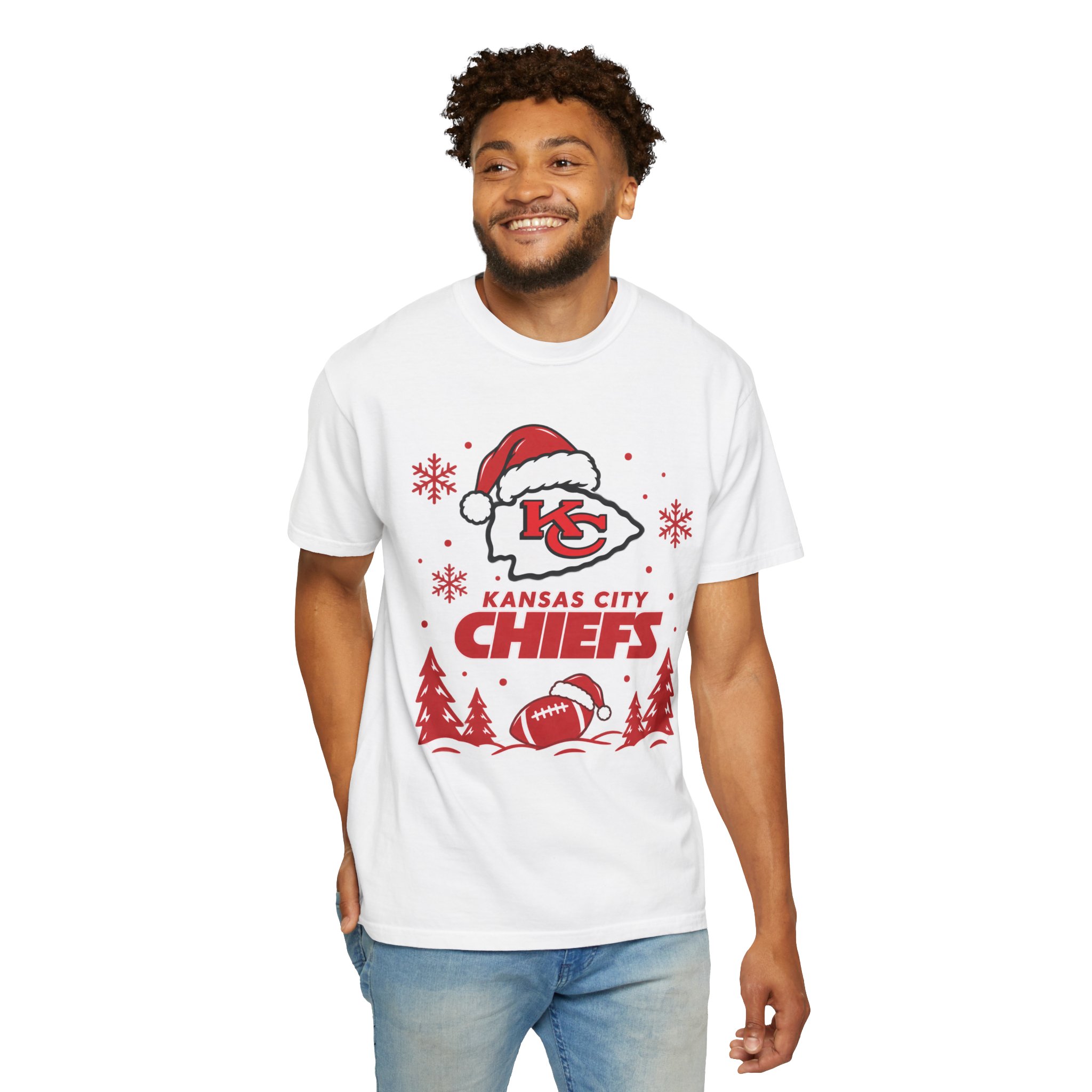 Kansas City Chiefs Christmas Football T-Shirt - Image 10