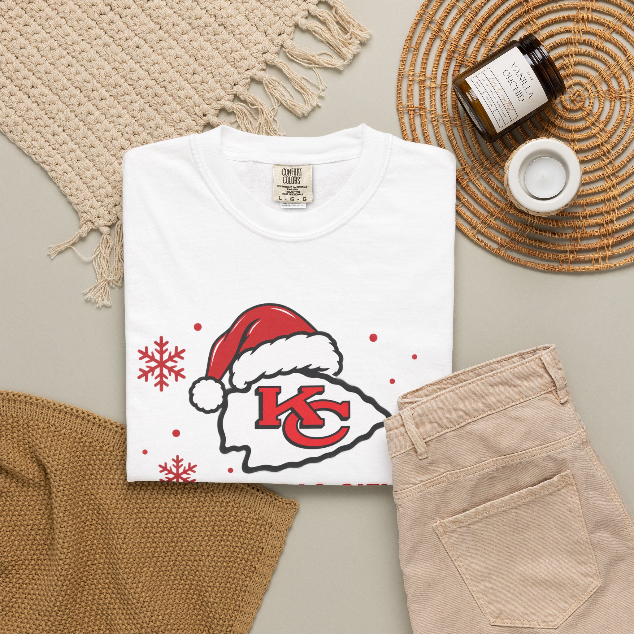 Kansas City Chiefs Christmas Football T-Shirt - Image 9