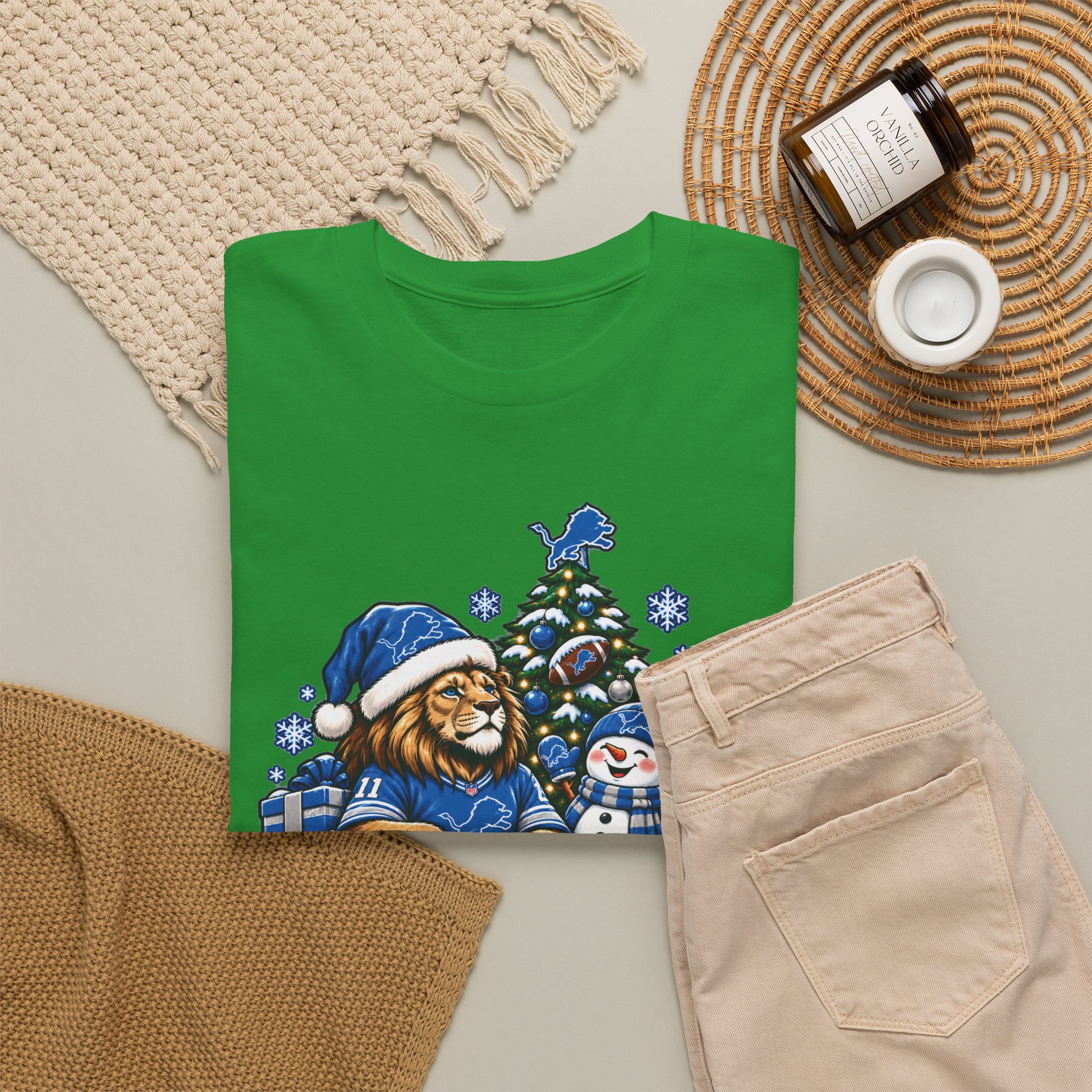 Detroit Lions Christmas Snowman T-Shirt - Image 16