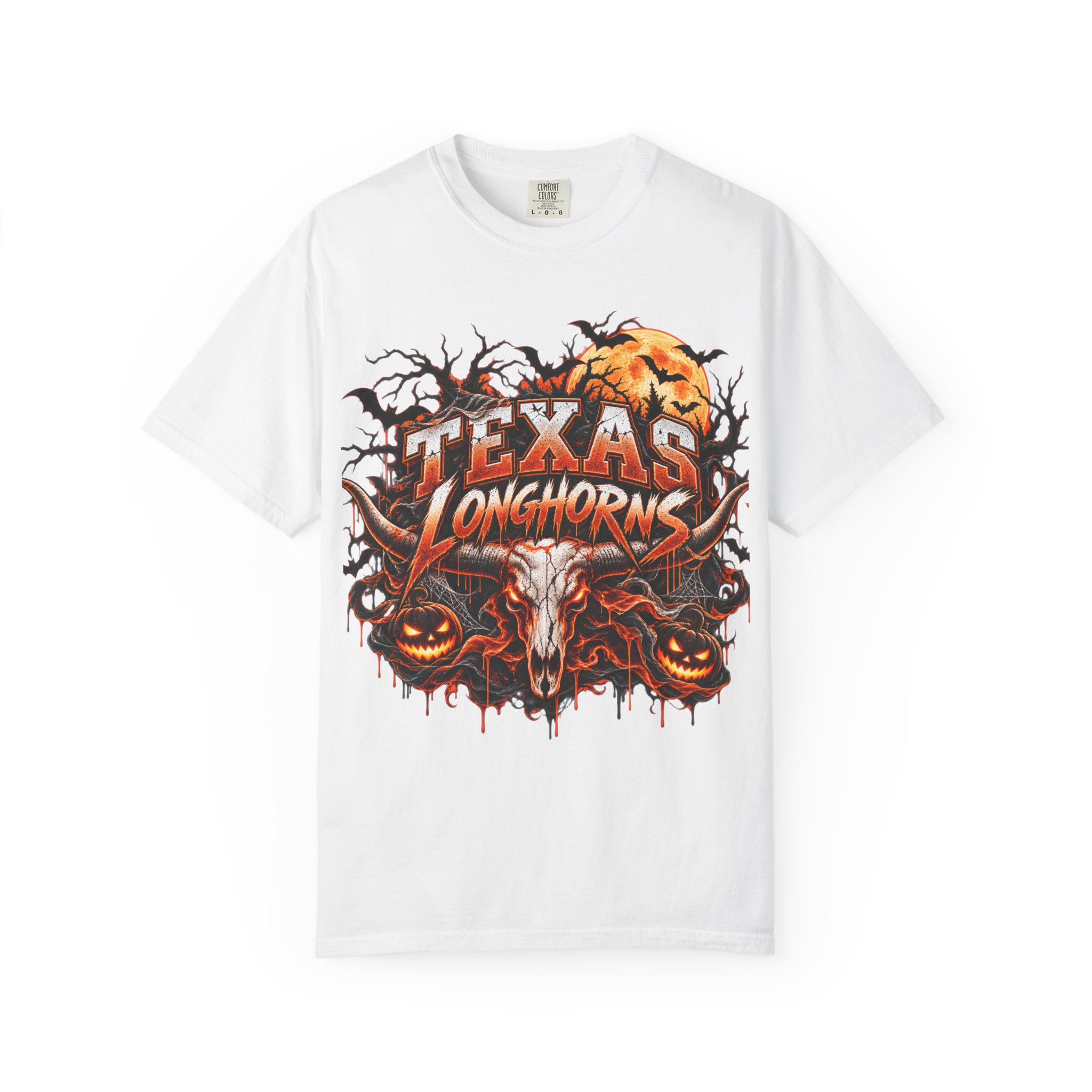 Texas Longhorns Halloween T-Shirt — Skull & Pumpkins Graphic Tee - Image 7