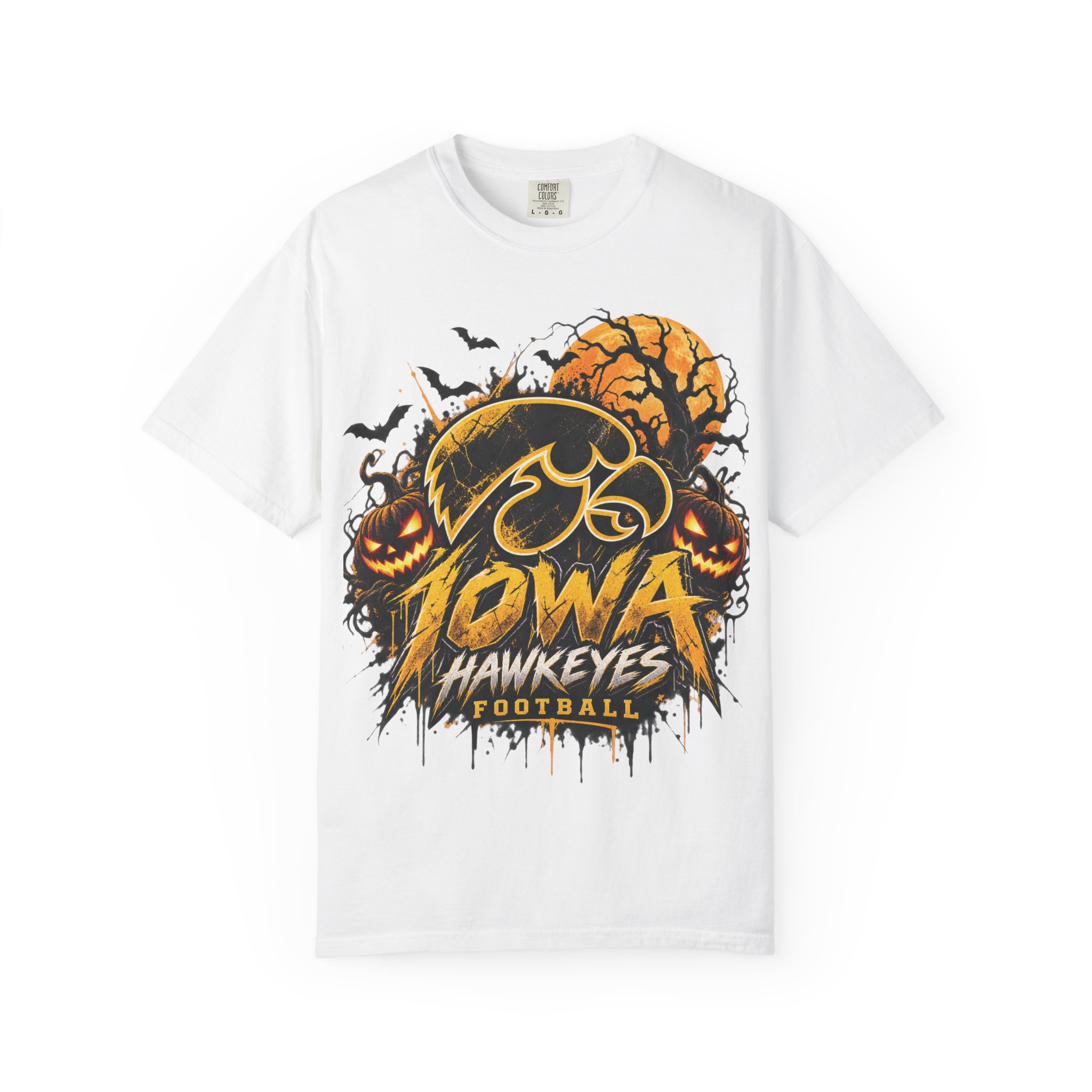 Iowa Hawkeyes Halloween Football T-Shirt - Image 7