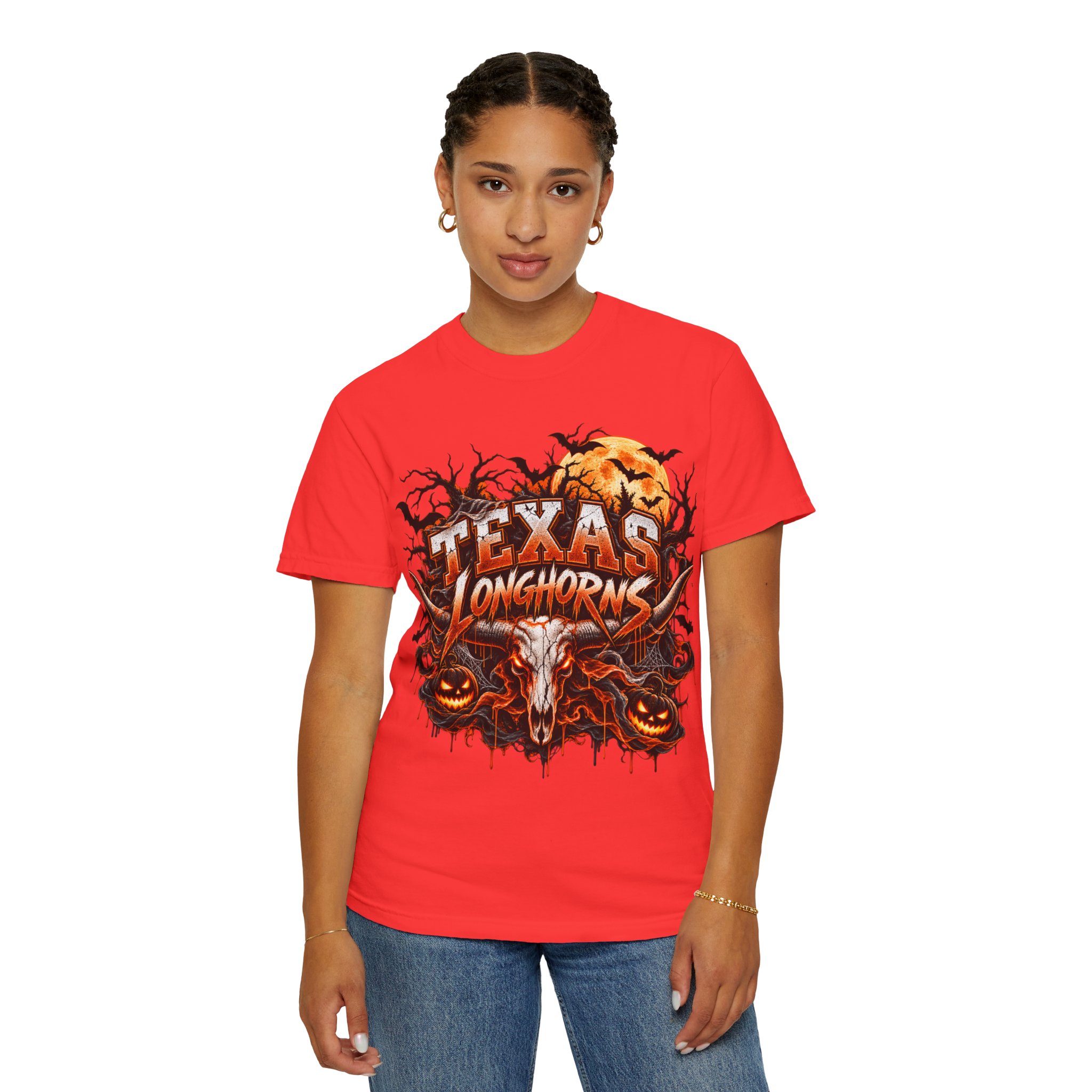 Texas Longhorns Halloween T-Shirt — Skull & Pumpkins Graphic Tee - Image 18