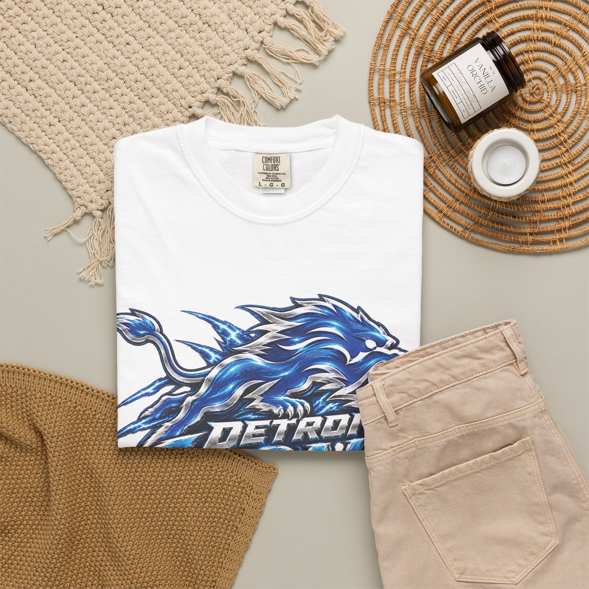 Detroit Lions Graphic T-Shirt — Fierce Blue Lion Logo Tee - Image 11