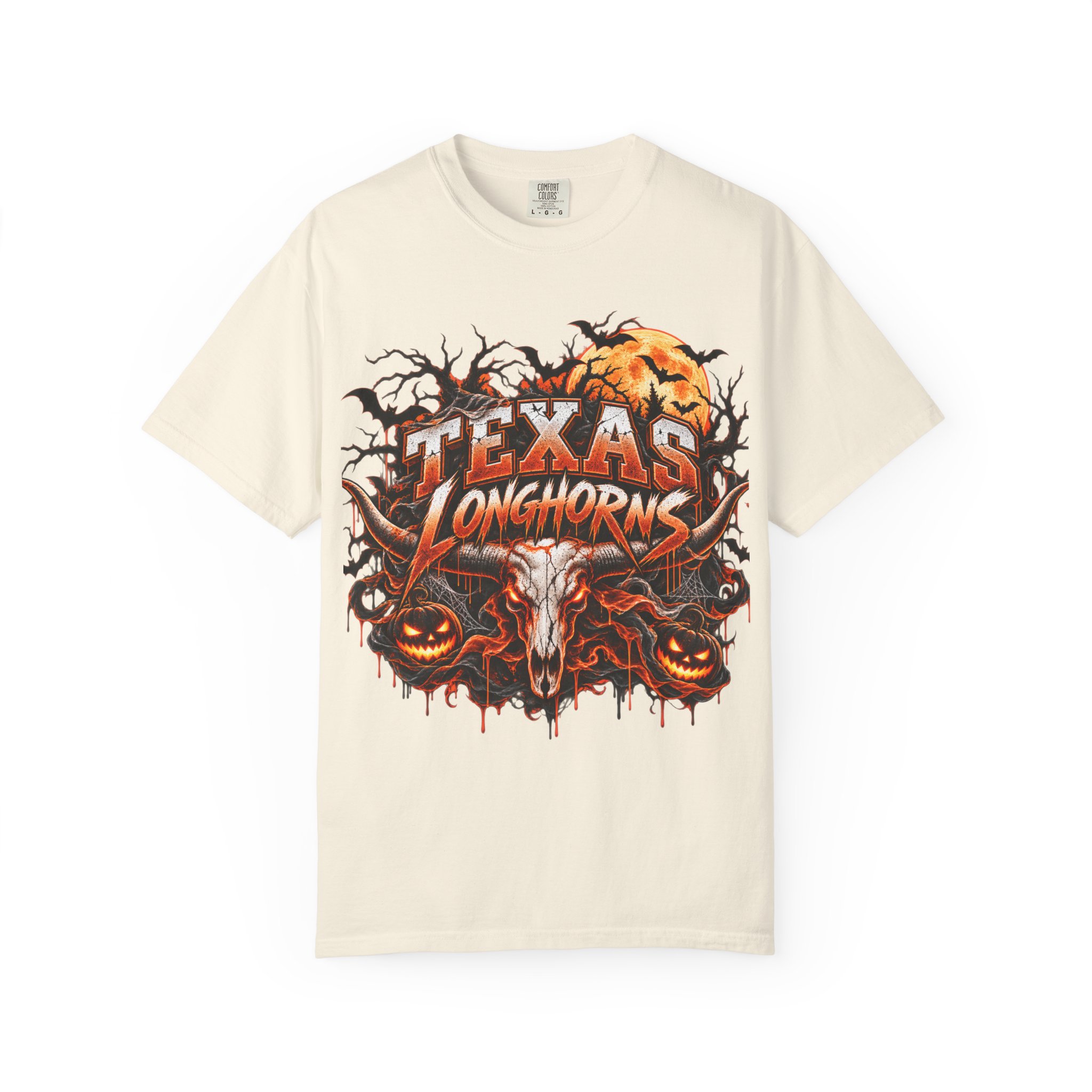 Texas Longhorns Halloween T-Shirt — Skull & Pumpkins Graphic Tee - Image 19