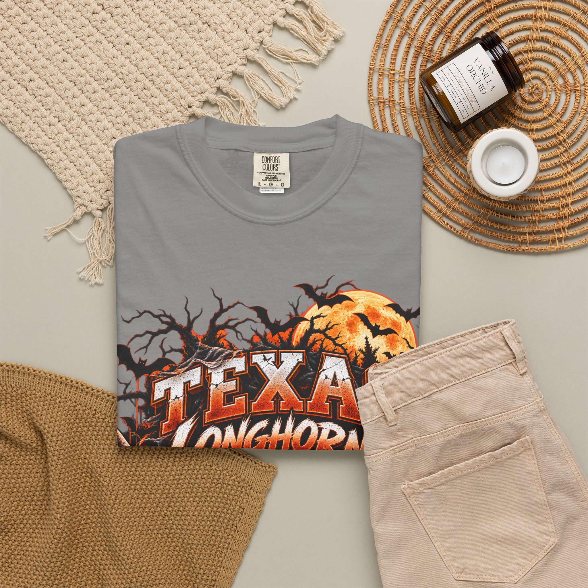 Texas Longhorns Halloween T-Shirt — Skull & Pumpkins Graphic Tee - Image 52
