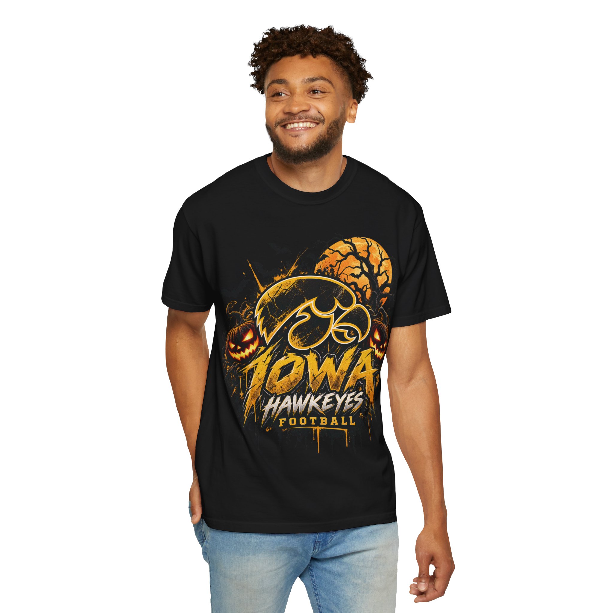 Iowa Hawkeyes Halloween Football T-Shirt - Image 5