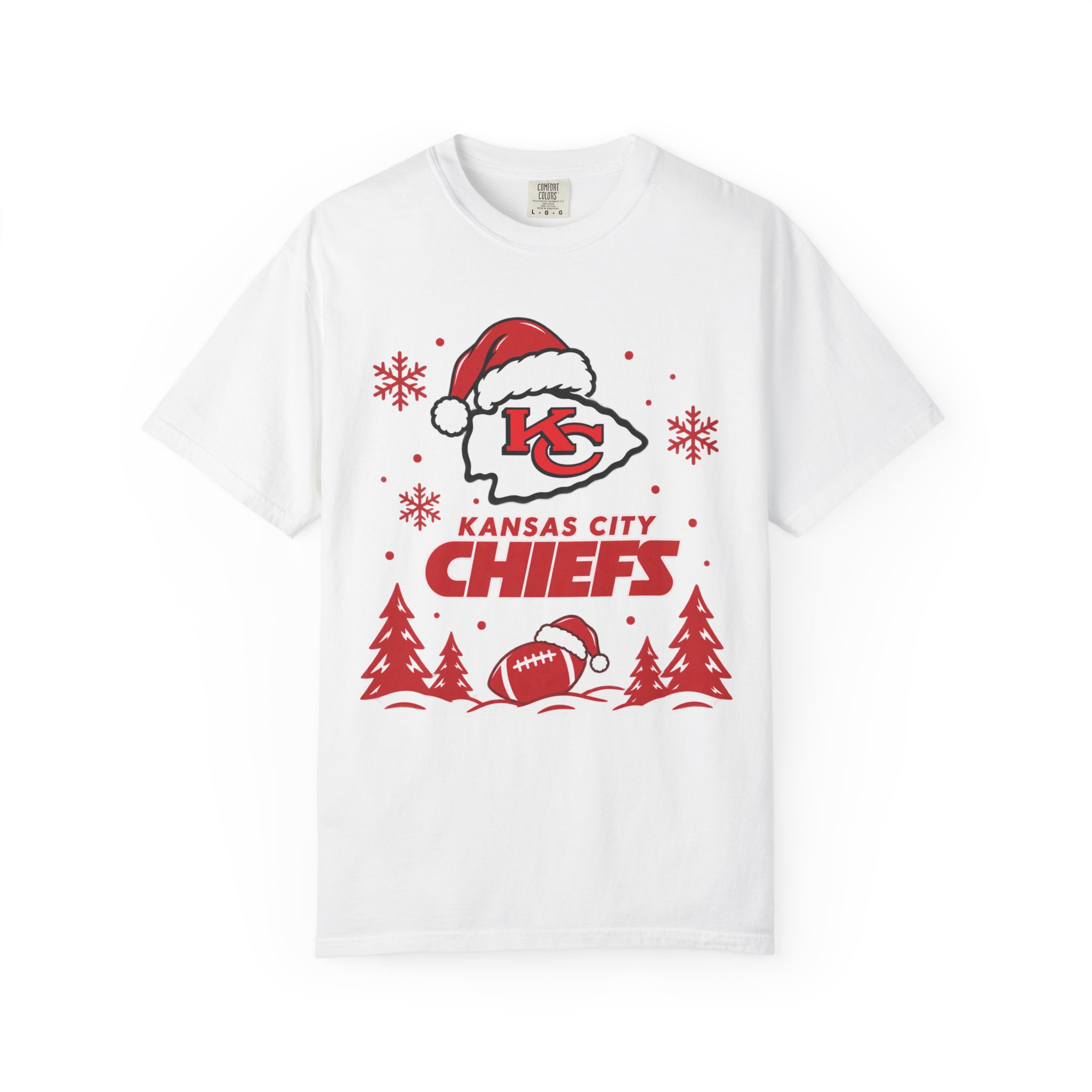 Kansas City Chiefs Christmas Football T-Shirt - Image 6