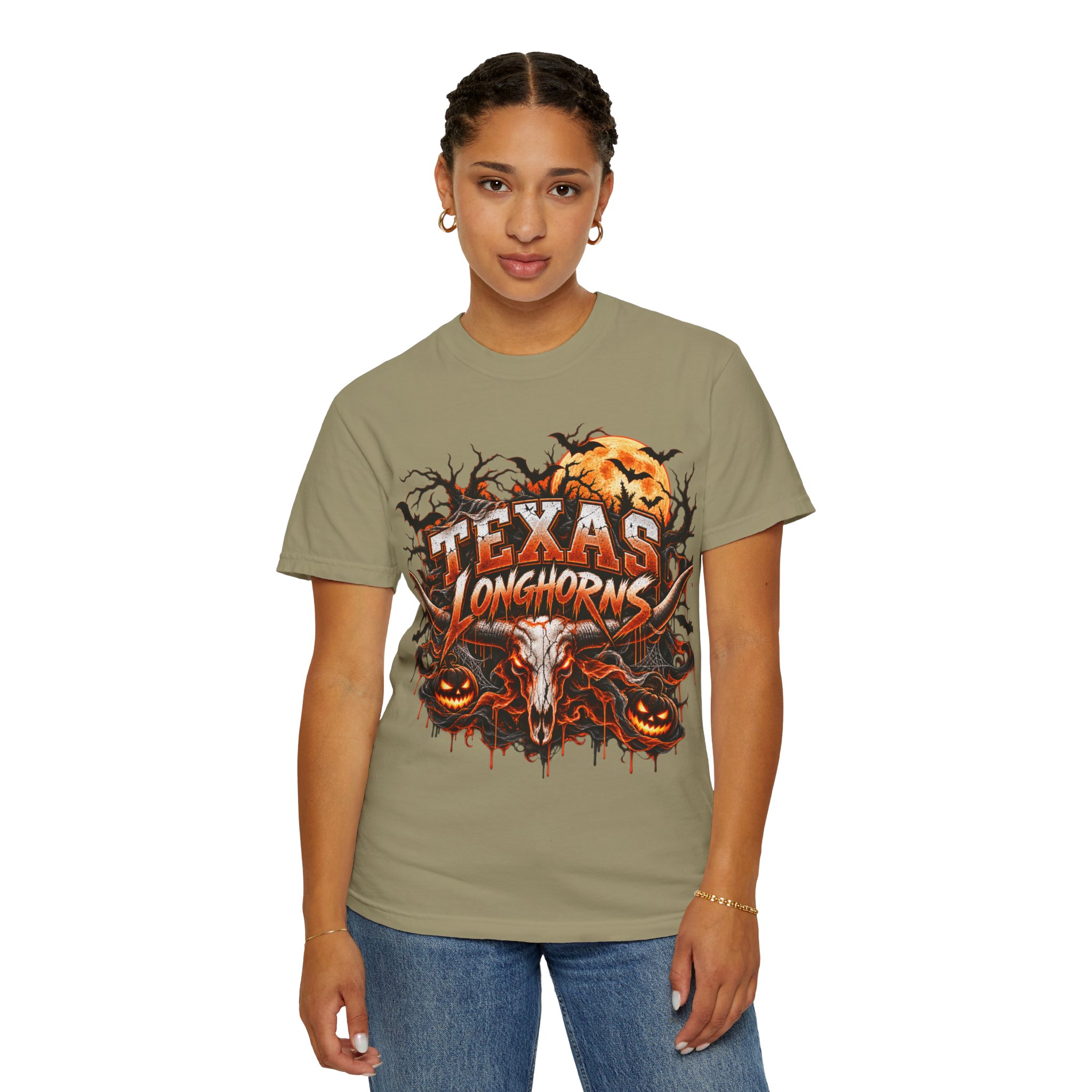 Texas Longhorns Halloween T-Shirt — Skull & Pumpkins Graphic Tee - Image 30
