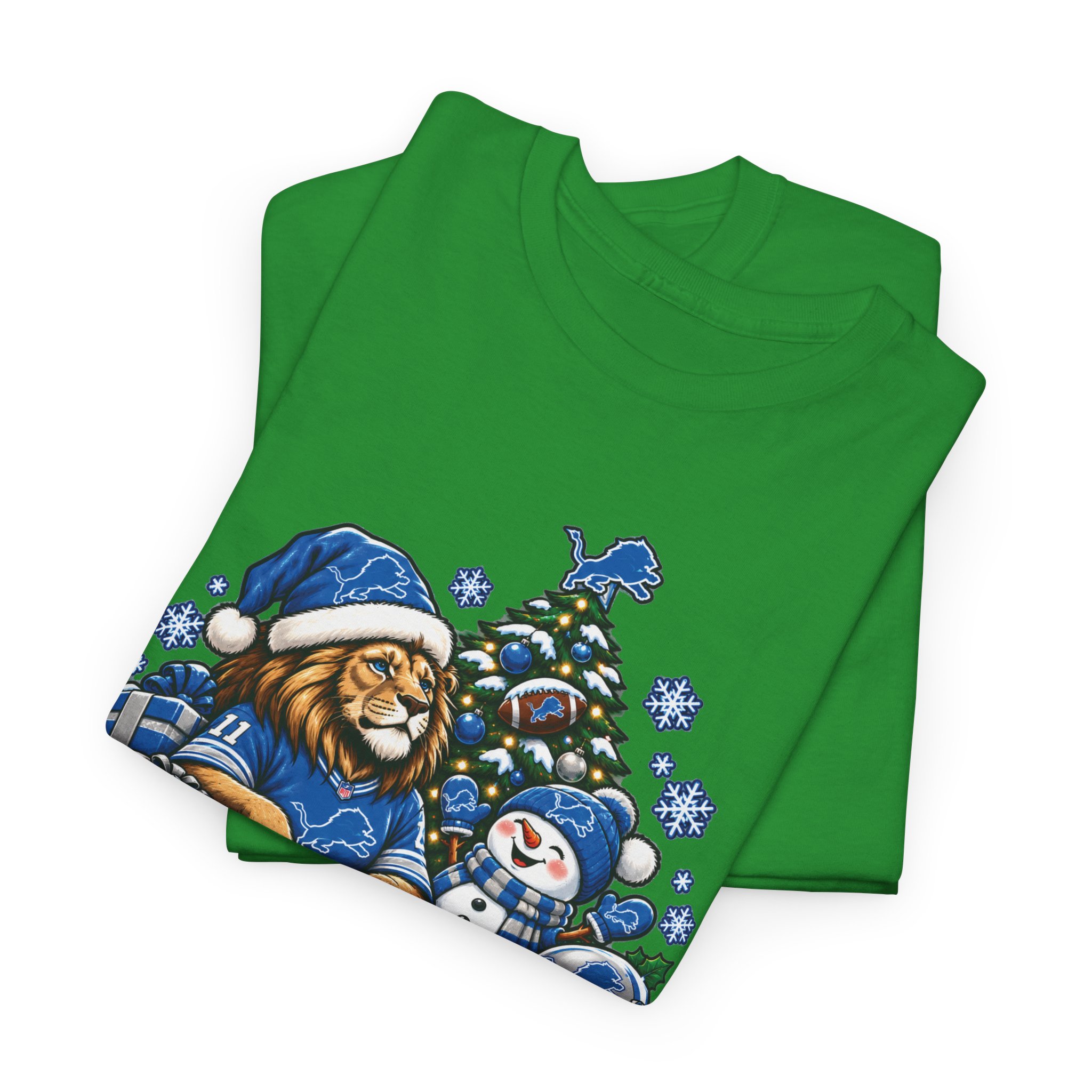 Detroit Lions Christmas Snowman T-Shirt - Image 15